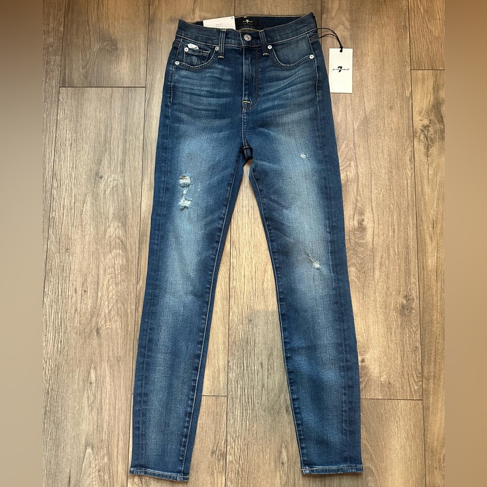 NEW 7 For All Mankind High Waist Ankle Skinny Size 23